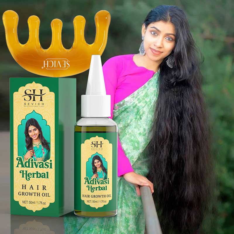 Ayurvedic & Herbal Wellness Kits - Sevich อินเดียสมุนไพร Hair Growth Oil และนวดหนังศีรษะหวีชุดเครื่องมืออายุรเวช